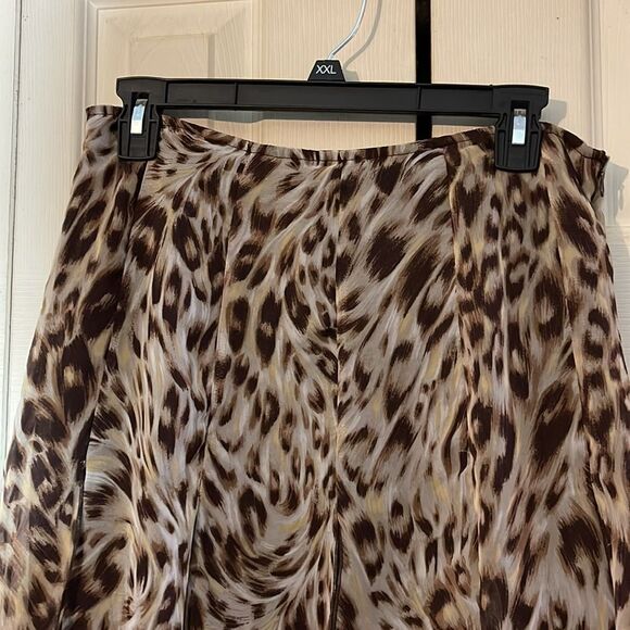 Scarlett Cheetah Leopard Animal Print Flared Skirt With Layering Strips 9 10 - Picture 4 of 16